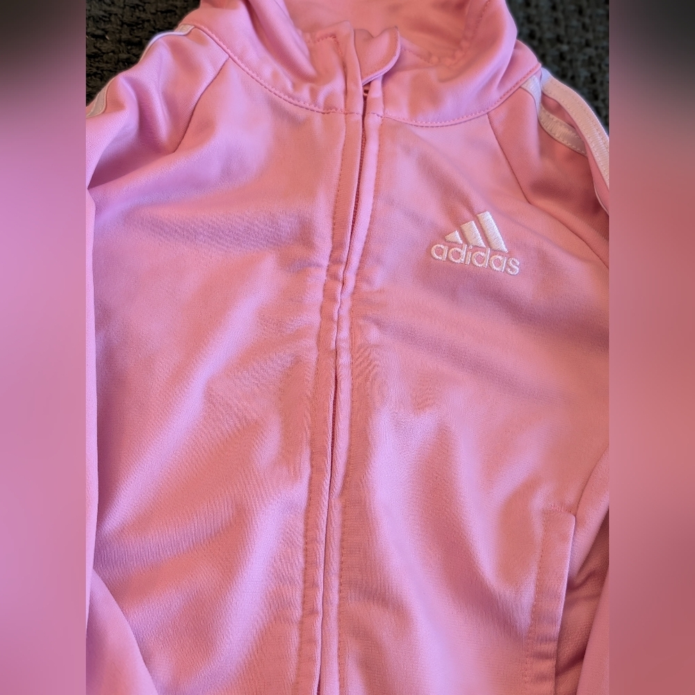 Adidas Pink Track Jacket/ 18 Months - Picture 2 of 4
